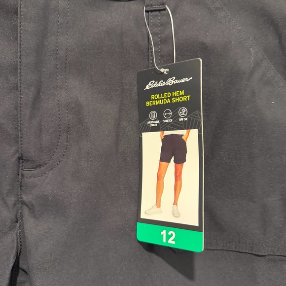 Eddie Bauer Rolled Hem Bermuda Shorts Adult Womens Size 12 Black - Picture 2 of 8